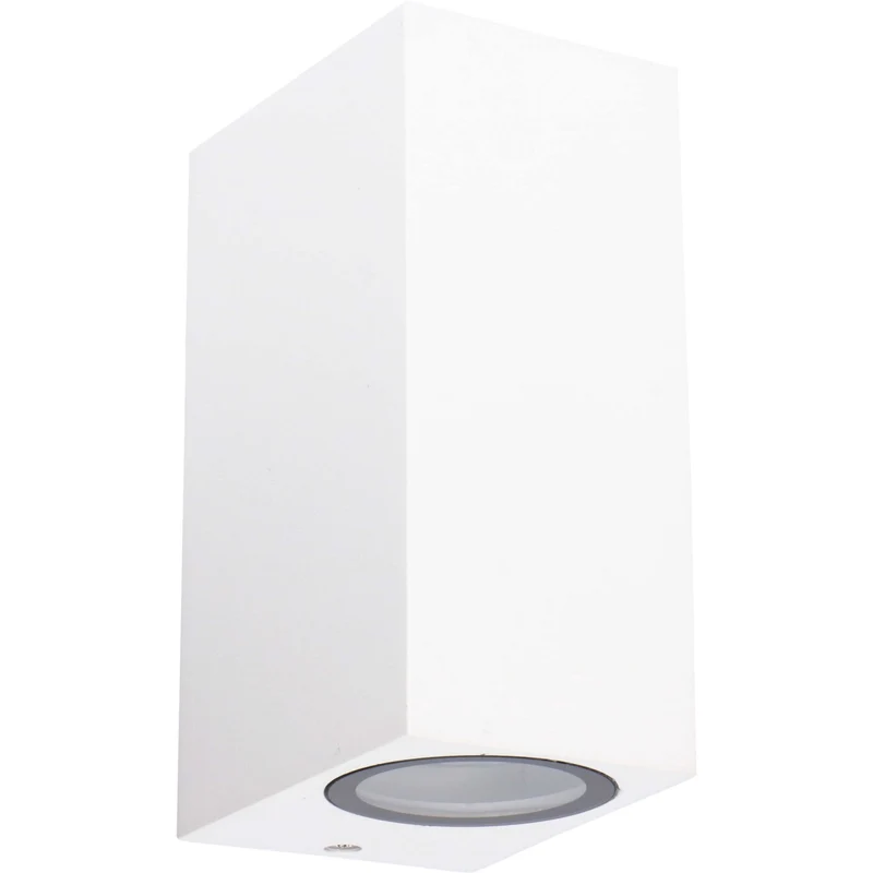 Außen-Wandleuchte weiß 2x GU10 IP44 für LED und Halogen bis 35W - LED's Light