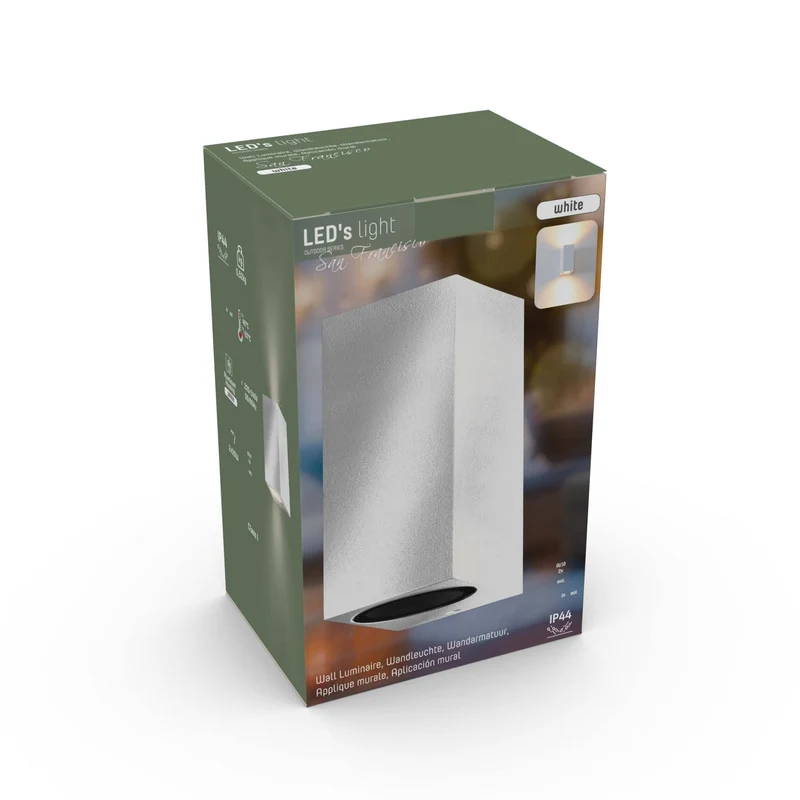 Außen-Wandleuchte weiß 2x GU10 IP44 für LED und Halogen bis 35W - LED's Light