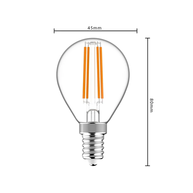 LED Kugel E14 dimmbar 4,5W warmweiß Klar G45 - LED's Light