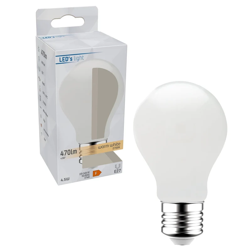 LED Glühbirne E27 4.5W warmweiß Opal A60 - LED's Light