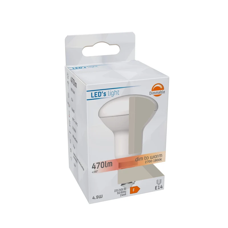 LED Reflektor E14 dimmbar 4,9W Dim2warm Opal R50 - LED's Light