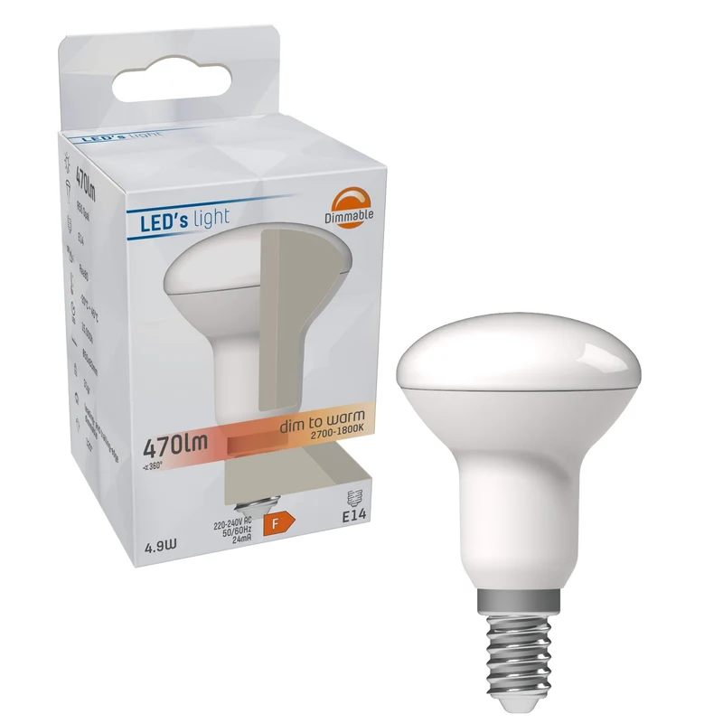 LED Reflektor E14 dimmbar 4,9W Dim2warm Opal R50 - LED's Light