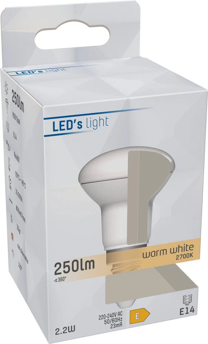 LED Reflektor E14 2,2W warmweiß Opal R39 - LED's Light