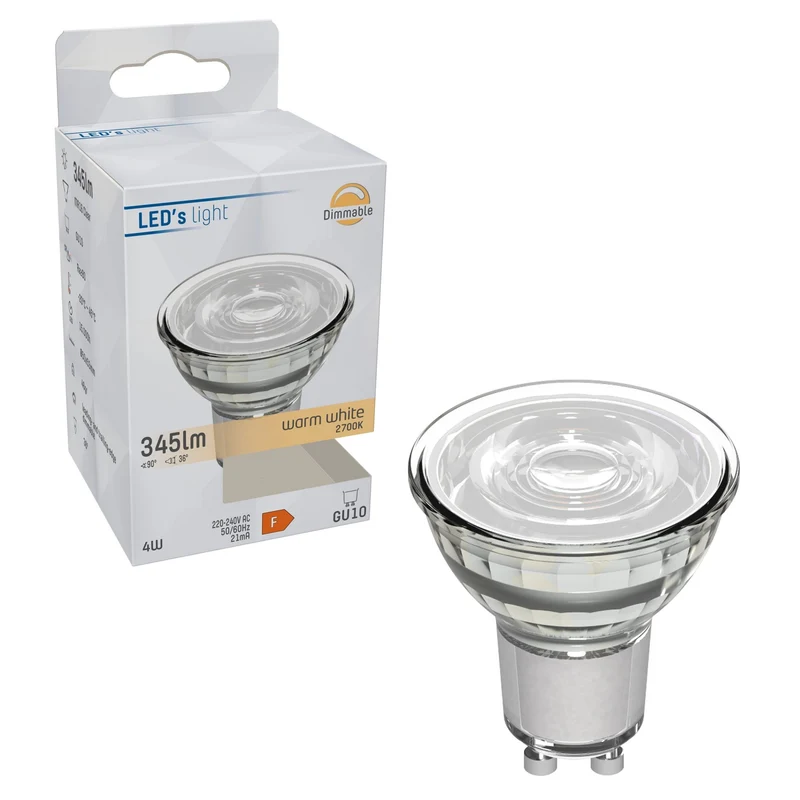 LED Spot GU10 dimmbar 4W warmweiß Klar PAR16 - LED's Light