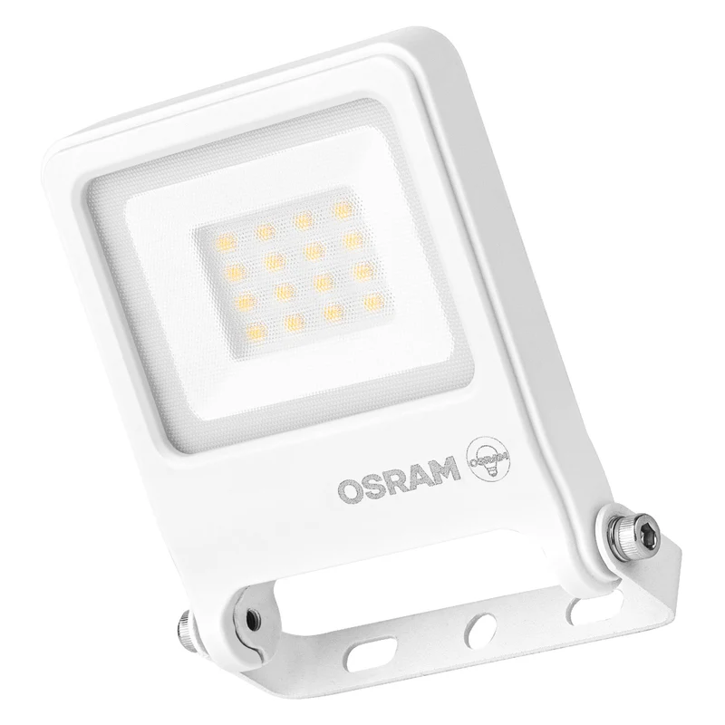 OSRAM ENDURA FLOOD PC 10W LED-Fluter, 3000K warmweiß, 1000 Lumen, IP65 weißes Flutlicht,180° Montagebügel, Weiß