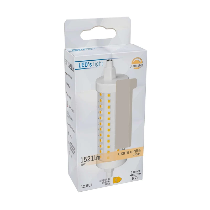 LED Röhre R7s 12,5W warmweiß Klar dimmbar Ersatz für 100W Halogenstab - LED's Light
