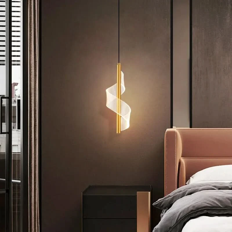 Spiralförmige Aufhängung aus Acryl und Aluminium – Éclipse