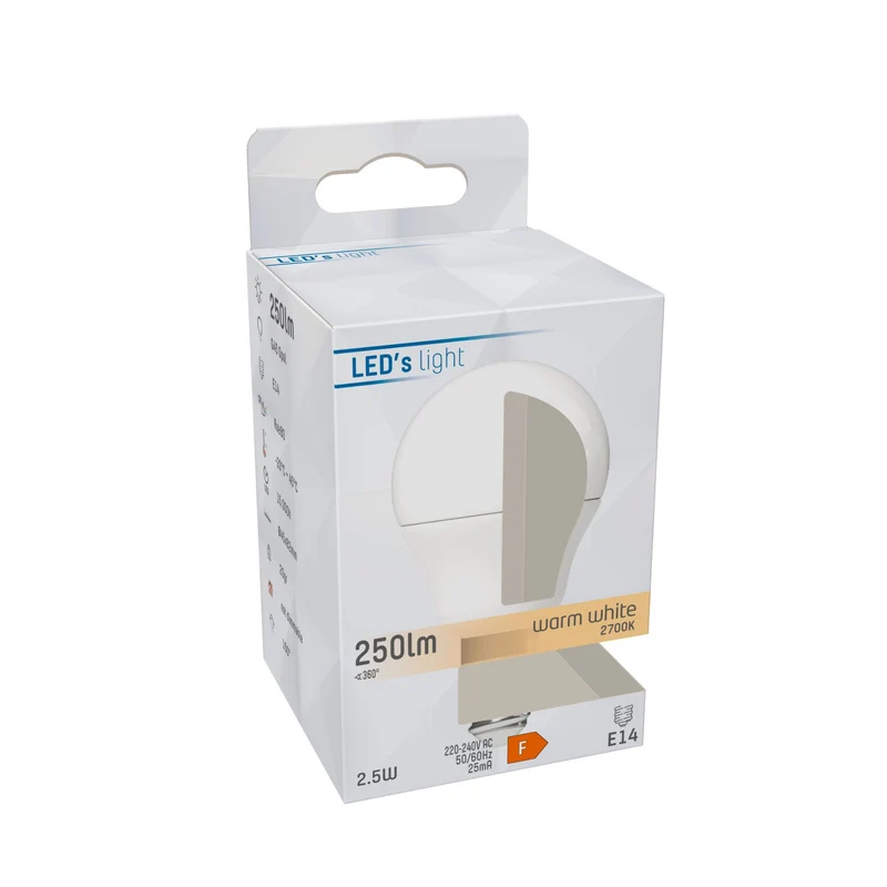 LED Kugel E14 2.5W warmweiß Opal G45 - LED's Light