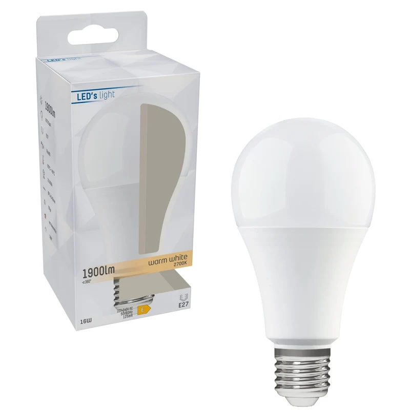 LED Birne E27 16,0W warmweiß Opal A70 - LED's Light