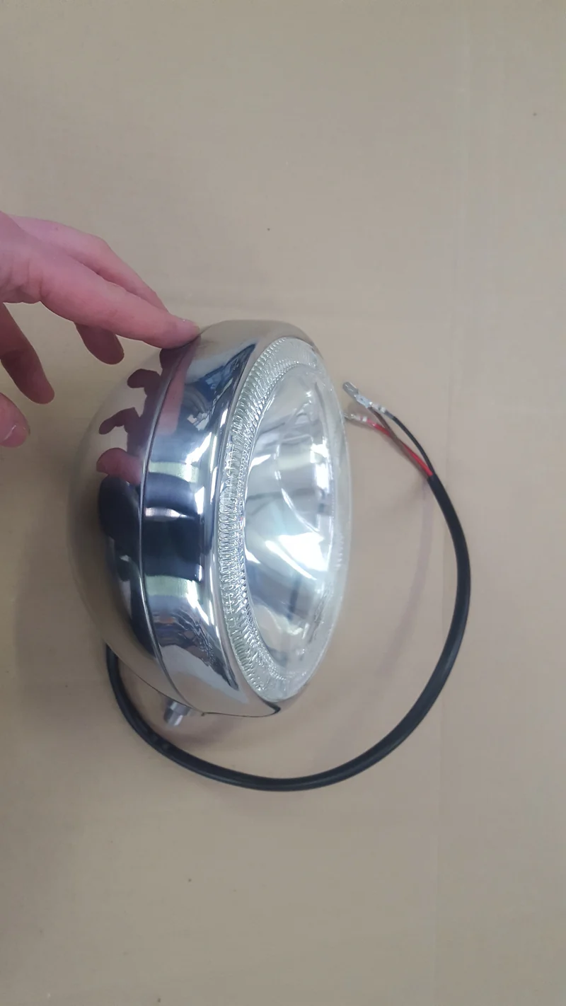 Edelstahl-Spot-Lampe mit LED-Angel-Eye-Halo-Ring / 12 V