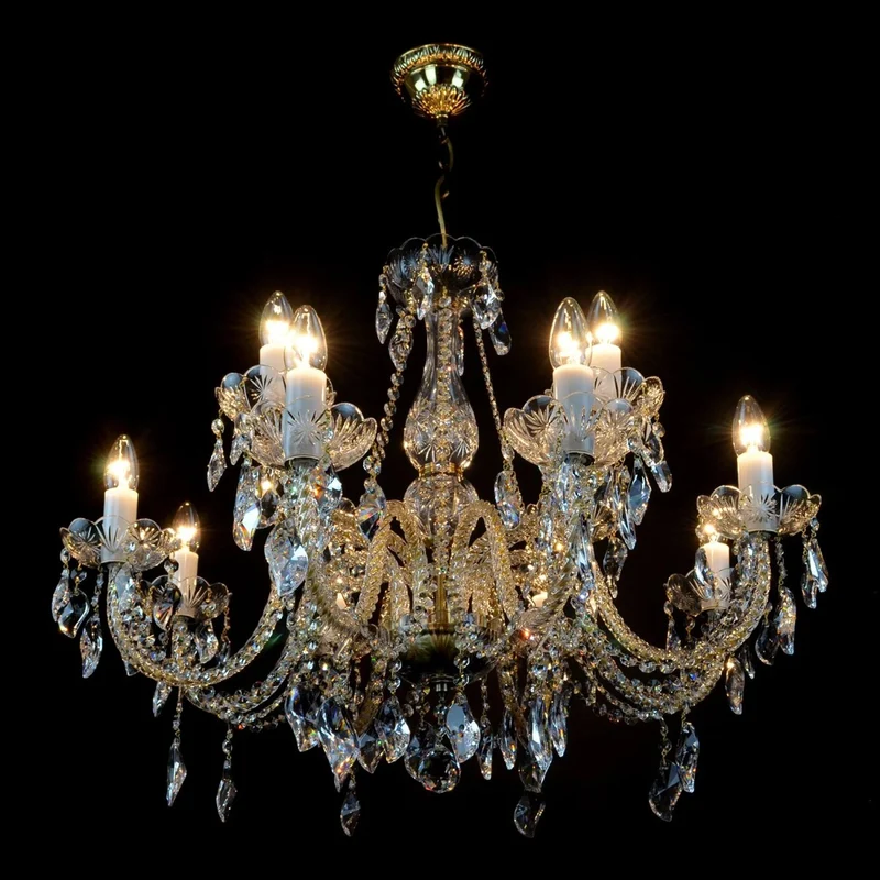 Casa Padrino Luxus Barock Kristall Kronleuchter Silber Ø 78 x H. 60 cm - Prunkvolle Messing Kronleuchter mit böhmischem Kristallglas - Barock Möbel - Edel & Prunkvoll