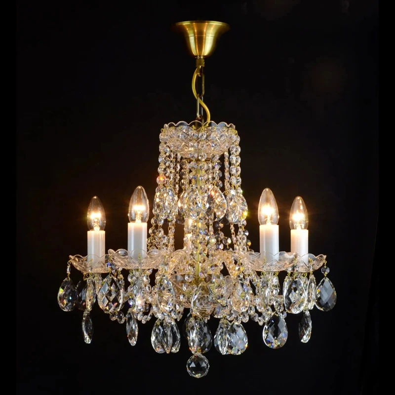 Casa Padrino Luxus Barock Kristall Kronleuchter Silber Ø 46 x H. 45 cm - Prunkvolle Messing Kronleuchter mit böhmischem Kristallglas - Barock Möbel - Edel & Prunkvoll