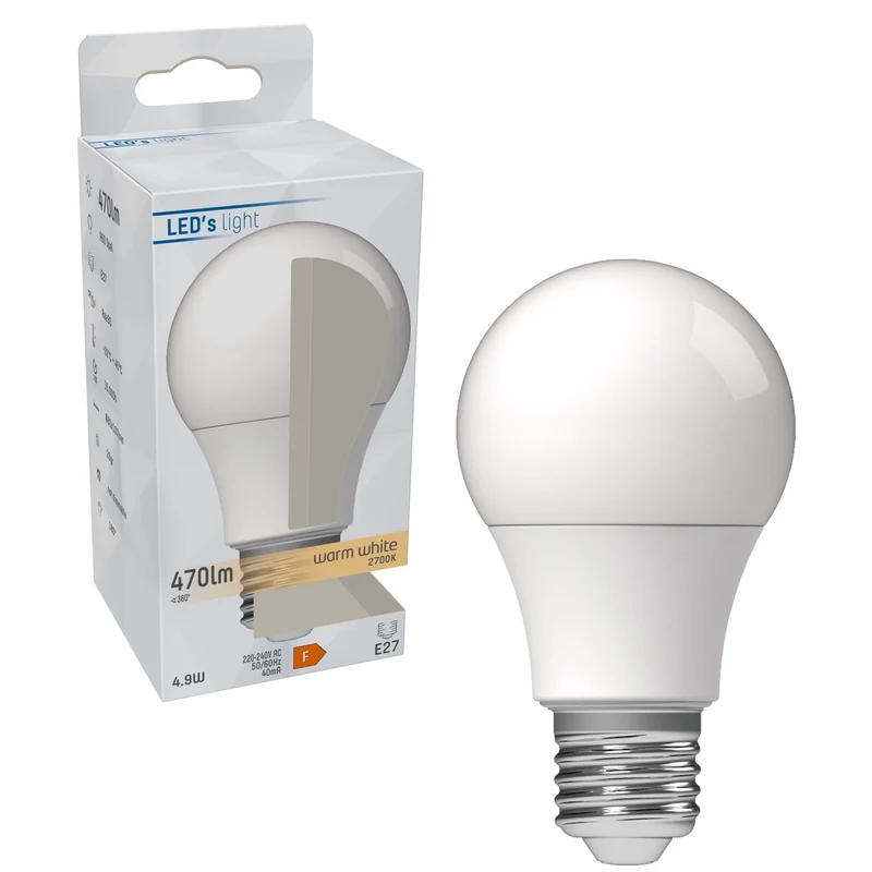 LED Glühbirne E27 4.9W warmweiß Opal A60 - LED's Light