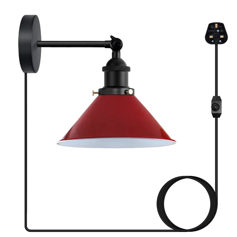 Rot wandleuchten LED mit kabel ,Stecker Wandlampen E27~2759