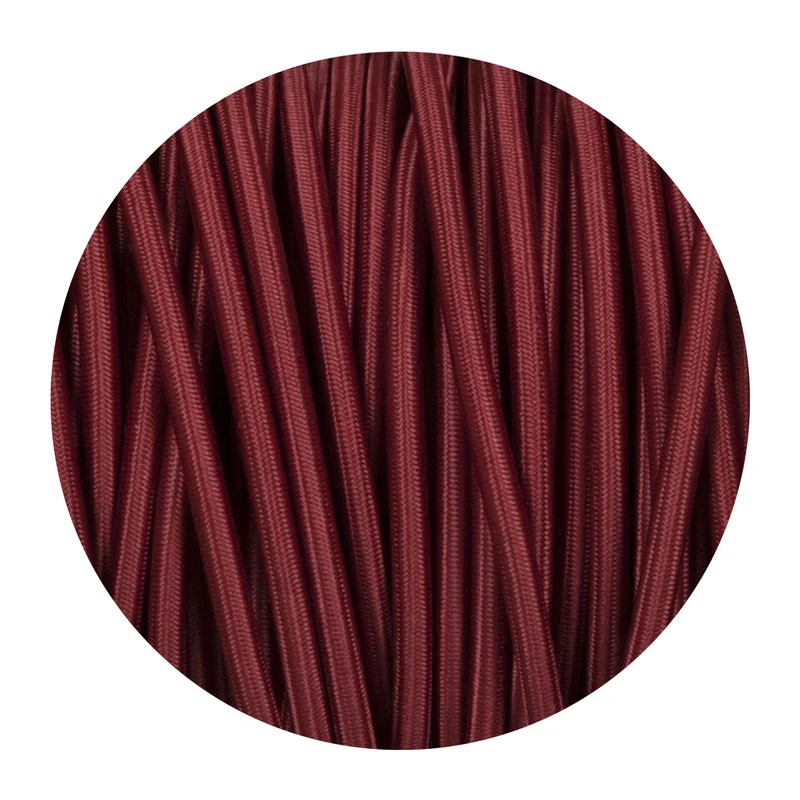 Stromkabel-Farben- kabel 2-adrig Burgund Rot Stoffkabel~2666