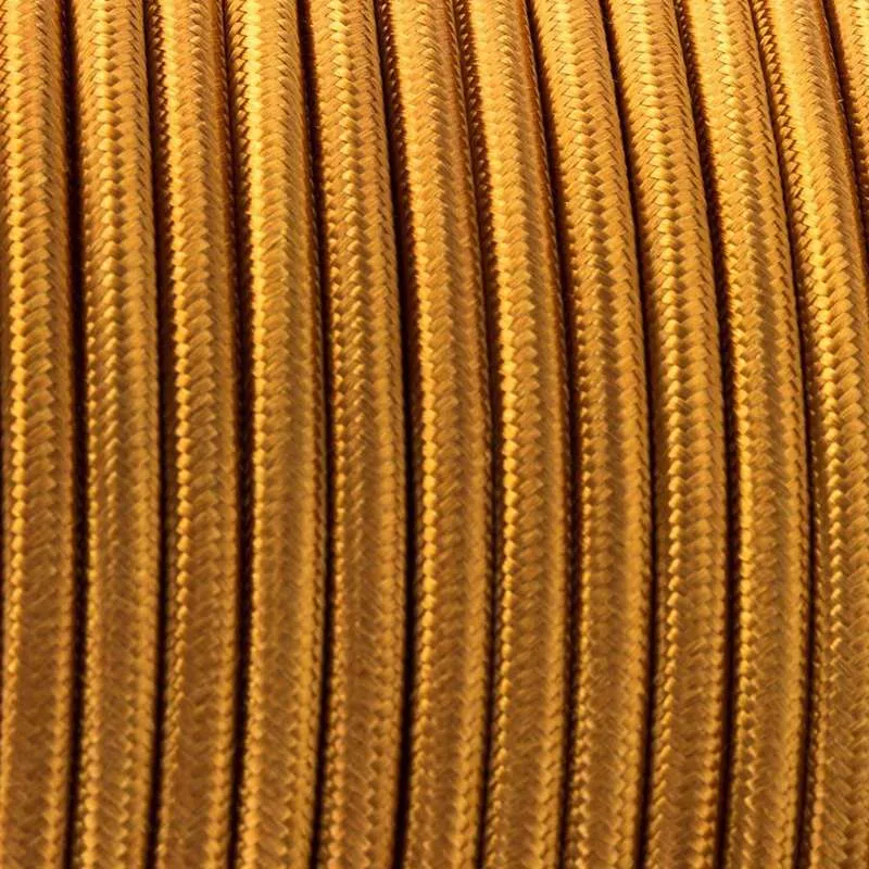 Ledsone Textilkabel 3-adrig Gold Rund Lampenkabel DIY ~1123