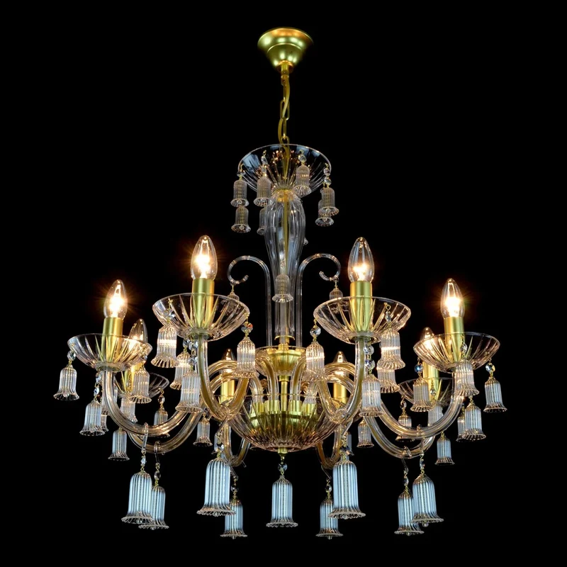 Casa Padrino Luxus Barock Kristall Kronleuchter Gold Ø 68 x H. 58 cm - Prunkvolle Messing Kronleuchter mit böhmischem Kristallglas - Barock Möbel - Edel & Prunkvoll