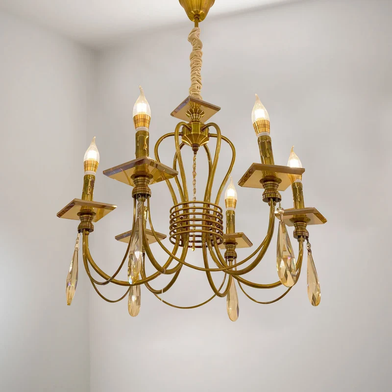 Kronleuchter Kristall goldene Decken Pendelleuchte~2716