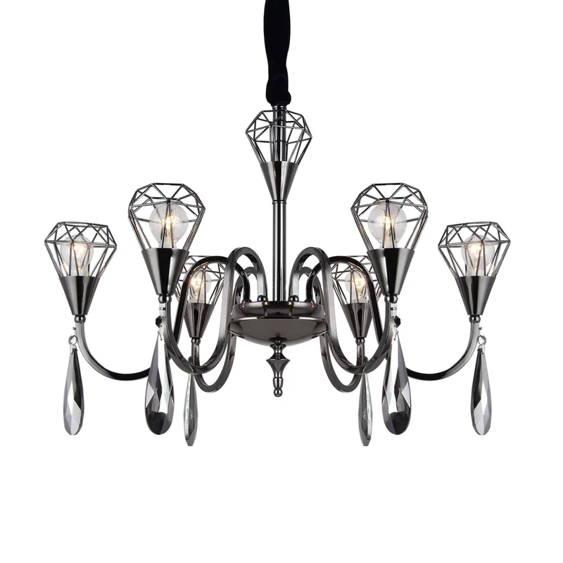 Eleganter Kristallkronleuchter mit 7er Käfig für 60W~2712