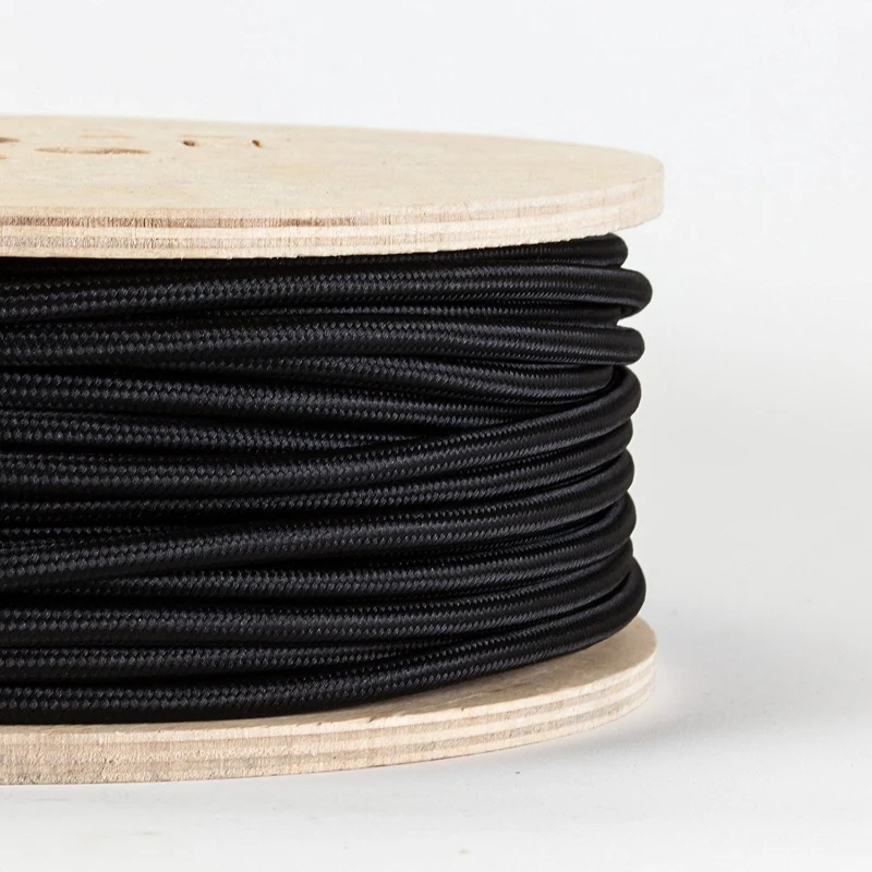 Ledsone Textilkabel 2-adrig Rund Schwarz Stromkabel ~2661