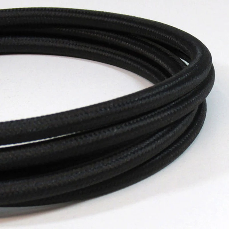 Ledsone Textilkabel 2-adrig Rund Schwarz Stromkabel ~2661