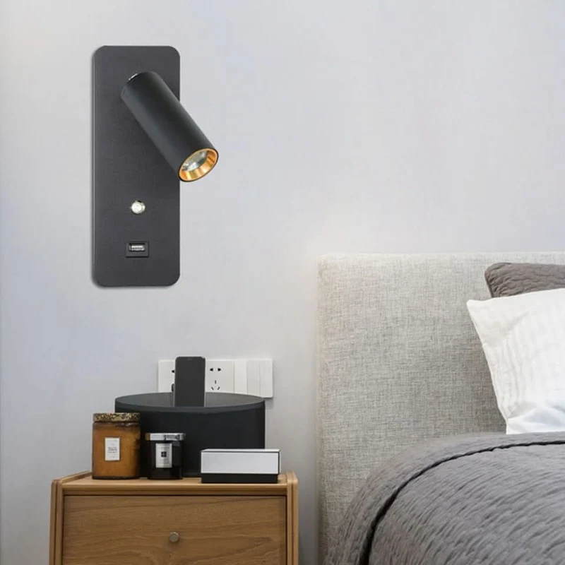 Minimalistische USB-Wandleuchte mit praktischem Design – Connexion