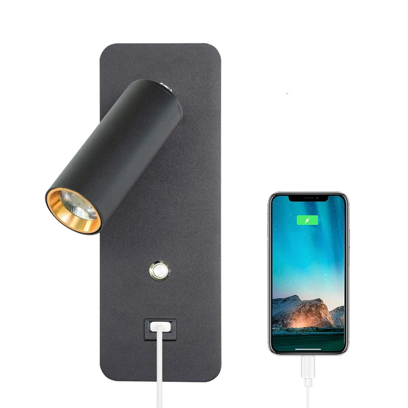 Minimalistische USB-Wandleuchte mit praktischem Design – Connexion