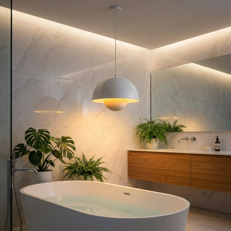 Moderne Glaskugel-Hängeleuchte mit vielseitigem Stil – Chromafil