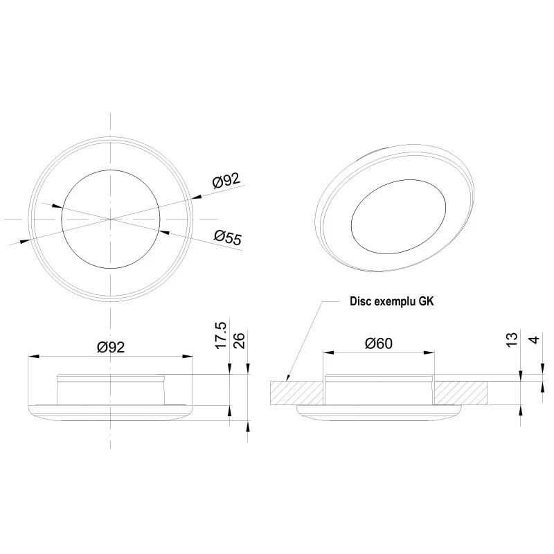 LED-Innenbeleuchtung / rund 92 mm / keine sichtbaren Befestigungen / 420 Lumen = 35-W-Glühlampe