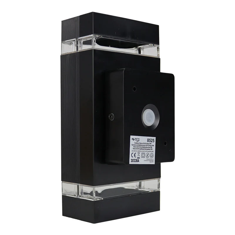 Wandleuchte mit Bewegungssensor | Auf - Ab | IP65 | Schwarz | 2x GU10