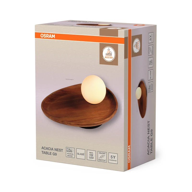 OSRAM DECOR Acacia Nest Tischleuchte 1xG9 Braun