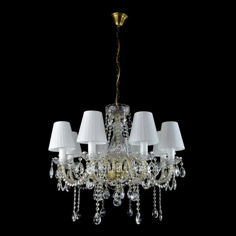 Casa Padrino Luxus Barock Kristall Kronleuchter Silber Ø 67 x H. 56 cm - Prunkvolle Messing Kronleuchter mit böhmischem Kristallglas - Barock Möbel - Edel & Prunkvoll