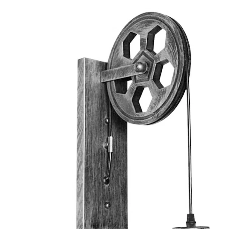 Wandlampe wohnzimmer vintage Wheel pulley lamp antique~2727