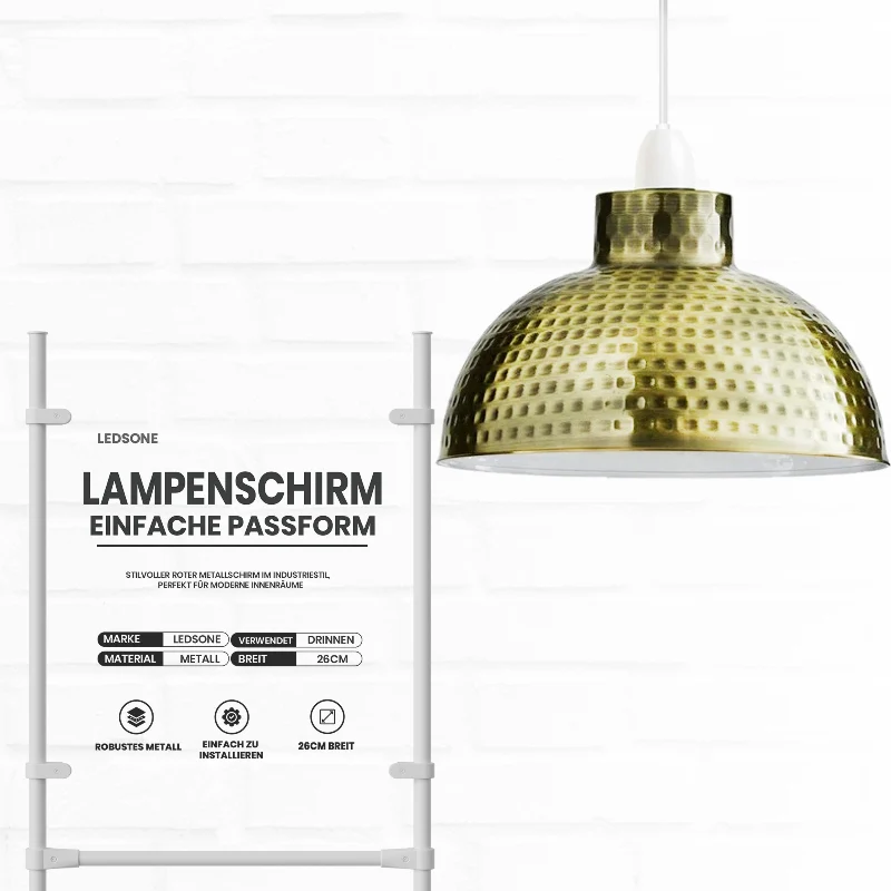 Lampenschirm Industrial – Gehämmertes Metall, 26cm, 5 Farben ~2726
