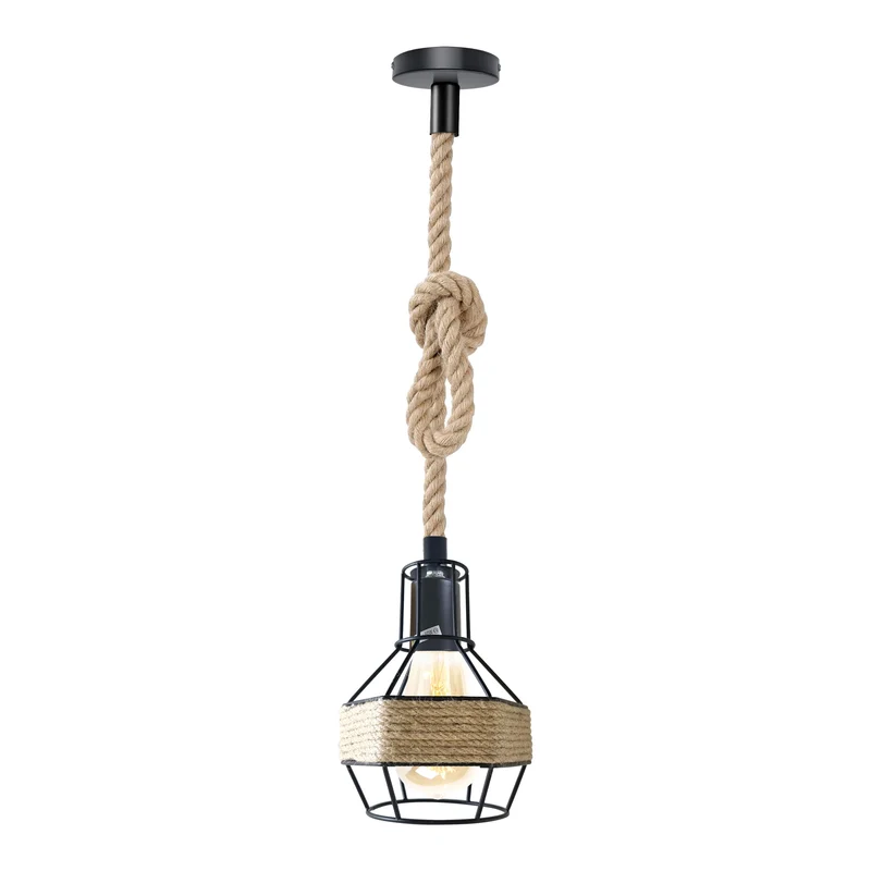 Vintage Seil Pendelleuchte – Industrie Hängelampe Käfig Esstisch | w16cm | E27 ~2678