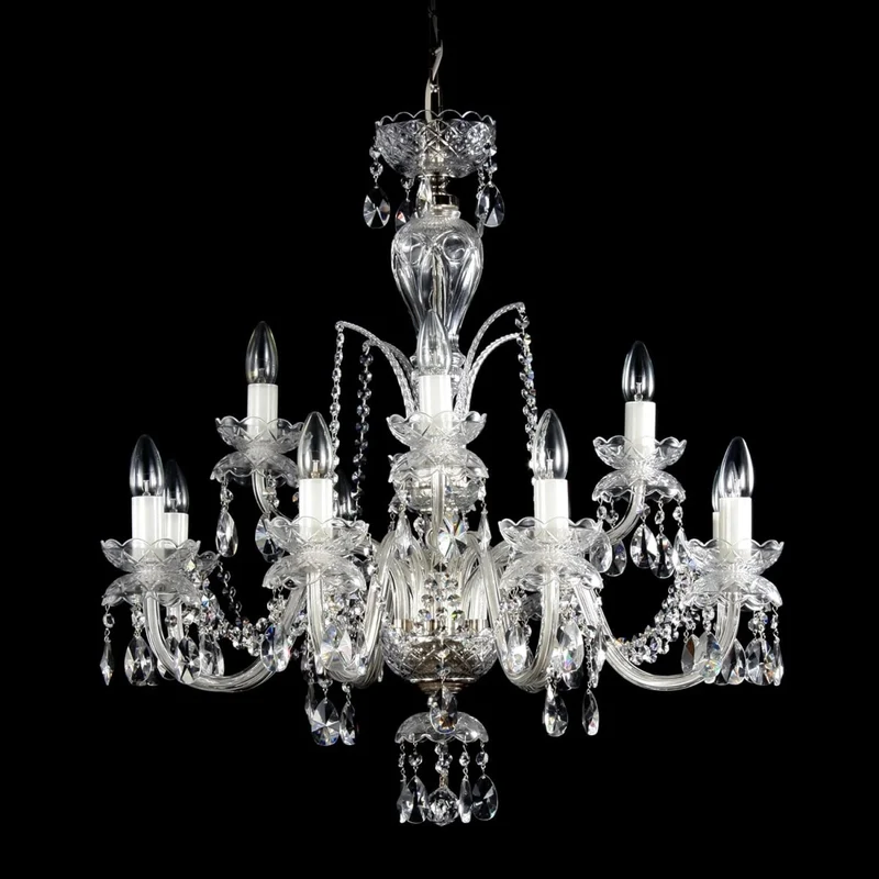 Casa Padrino Luxus Barock Kristall Kronleuchter Gold Ø 75 x H. 75 cm - Prunkvolle Messing Kronleuchter mit böhmischem Kristallglas - Barock Möbel - Edel & Prunkvoll