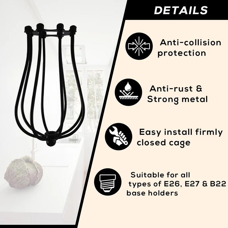 Modern Schwarze Pendelleuchte aus Draht kreativ für Zuhause ~ 2676