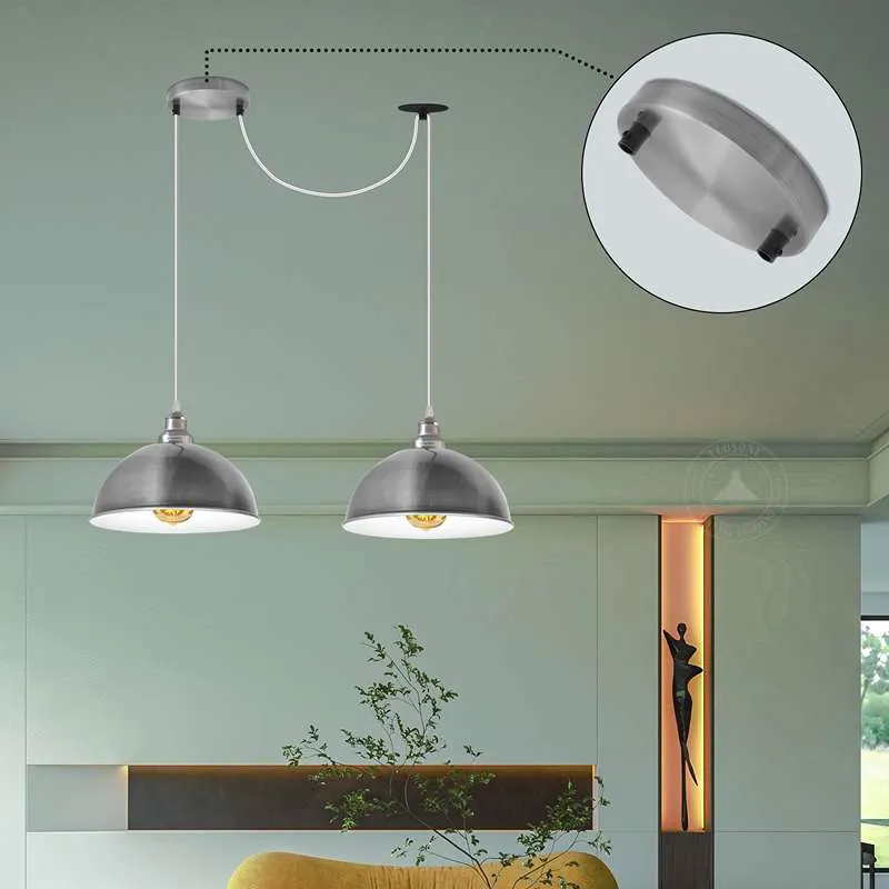 Retro 2-Wege metall Deckenrosette baldachin für lampen~2674