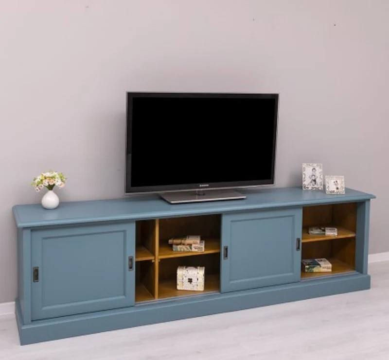 Casa Padrino TV Schrank im Landhausstil mit 4 Schiebetüren, 246 x 46 x 70 cm