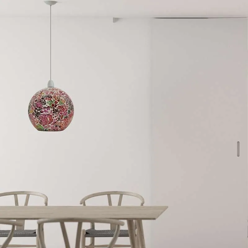 Vintage Glaskugel Lampenschirm im Mosaik Stil Glasschirm