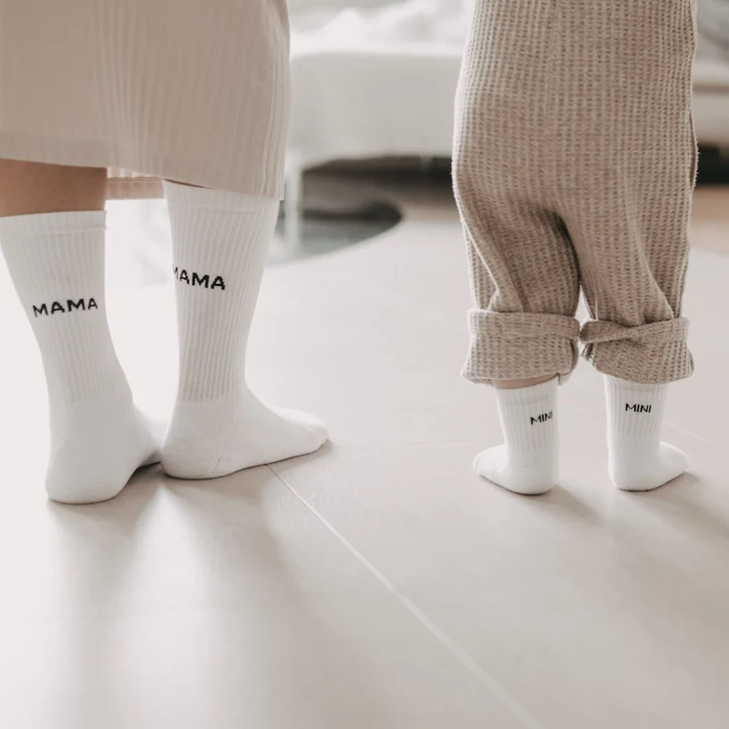 Eulenschnitt Socken weiß Mama 39-42