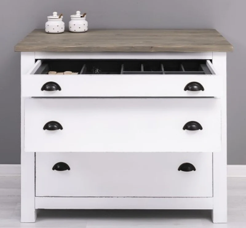Casa Padrino Küchenschrank im Landhausstil mit 3 Schubladen, 110 x 65 x 90 cm