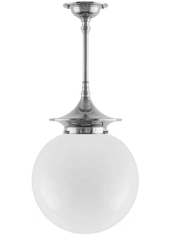 Taklampa - Dahlbergspendel 100 nickel, stor klotskärm
