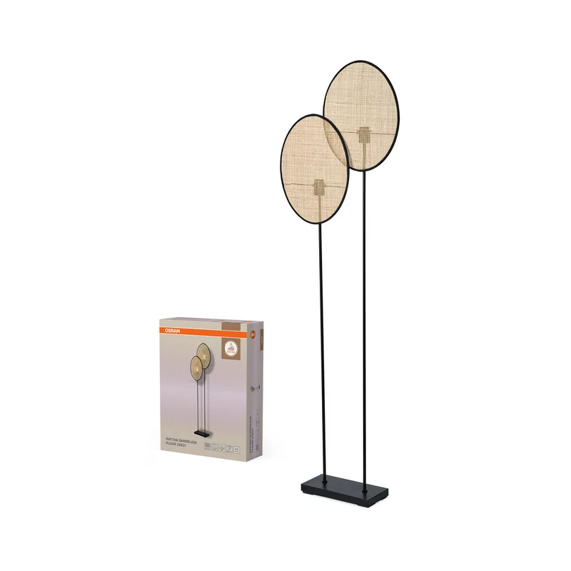 OSRAM DECOR Rattan Dandelion Standleuchte 2XE27 Braun