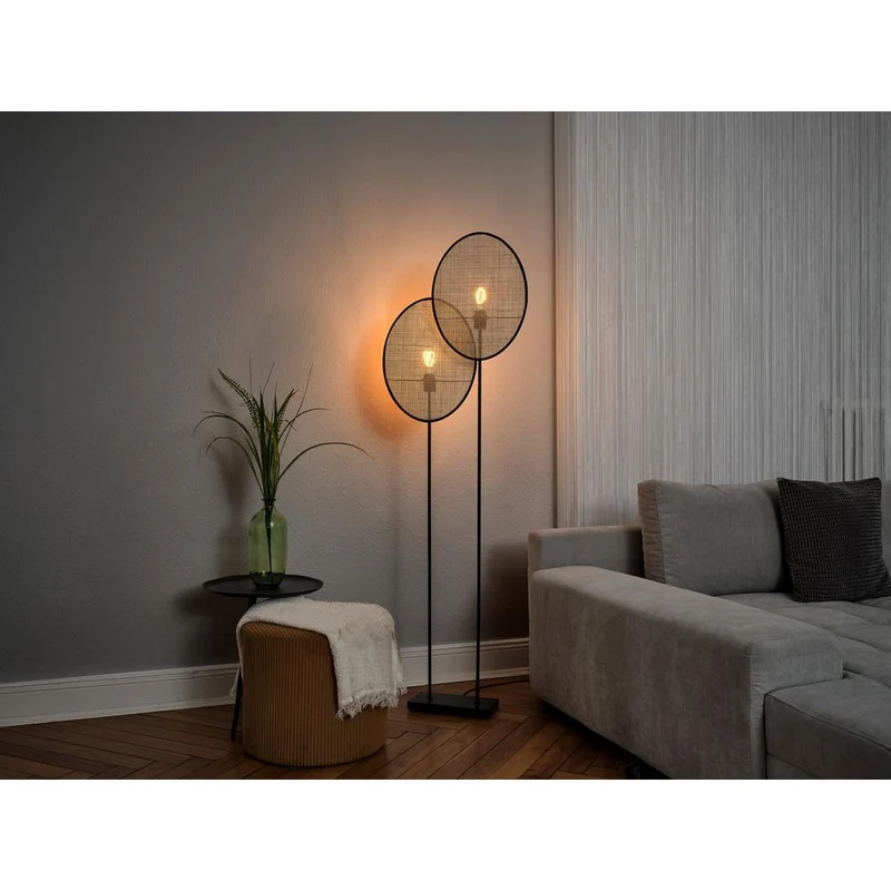 OSRAM DECOR Rattan Dandelion Standleuchte 2XE27 Braun