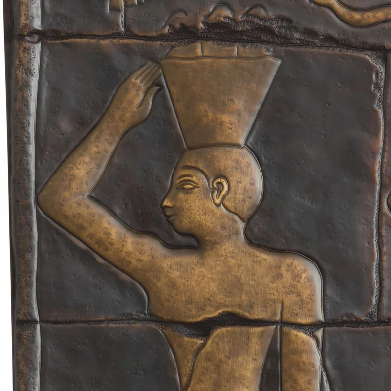 Casa Padrino Luxus Wandrelief mit ägyptischen Motiven Bronze H. 110 cm - Luxus Wanddeko im ägyptischen Stil - Hotel & Büro Deko