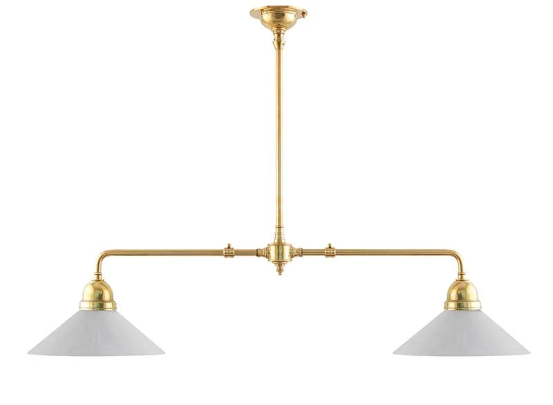 Taklampa - Spelbordslampa mässing, raka skärmar