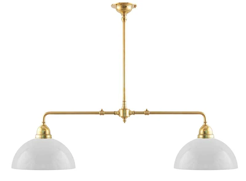 Taklampa - Spelbordslampa mässing, rundade skärmar