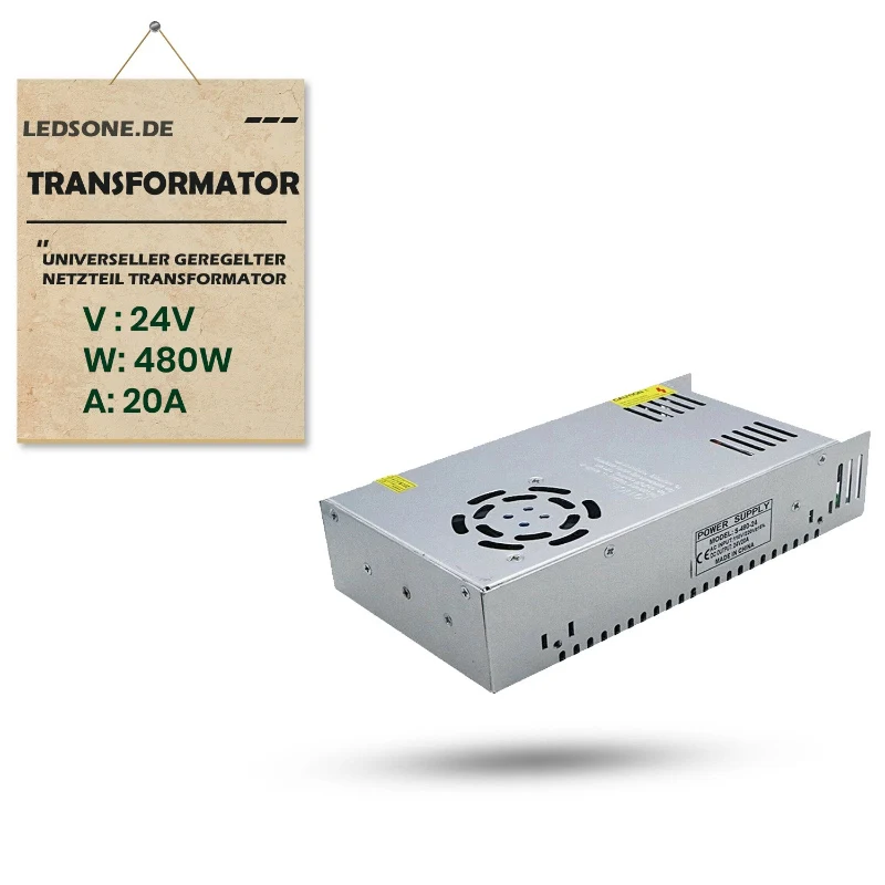 LED Netzteil 24V 20A 480W Aluminium Transformator ~2442