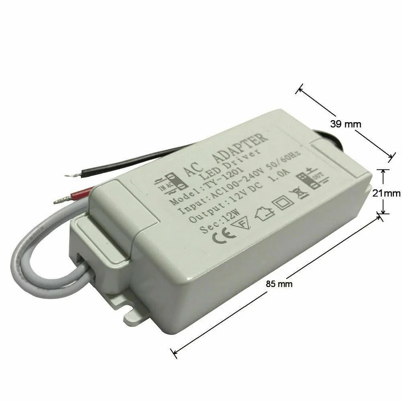 LED Trafo 12V DC 12W, 1.25A, 110-230V AC, Konstantspannungstransformator~2441
